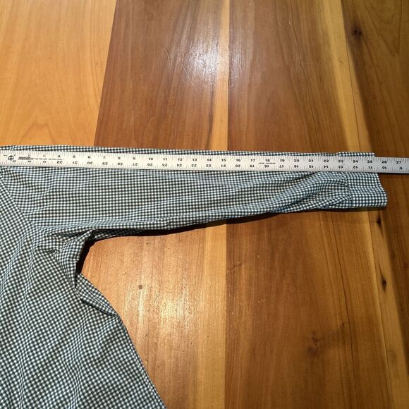 Ralph Lauren Button Down Shirt. Large. Green Gingham. Long Sleeve. Logo. Cotton - Picture 11 of 12